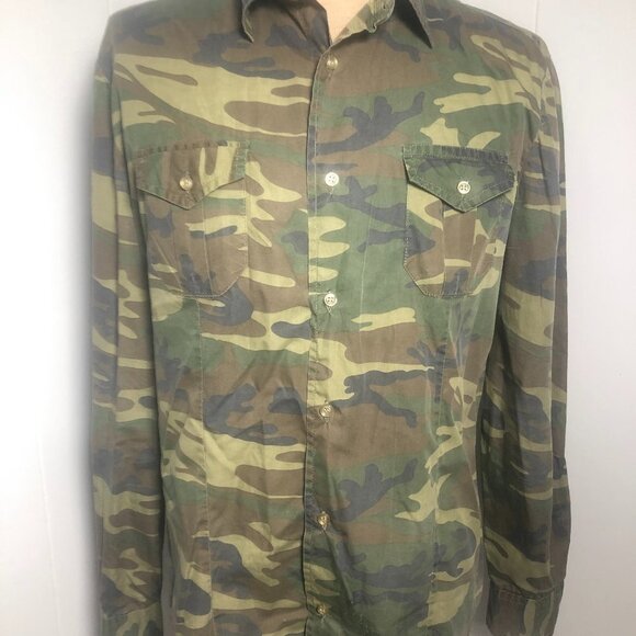 Womens Green Camoflauge Long Sleeve Shirt. XXL - Picture 2 of 7